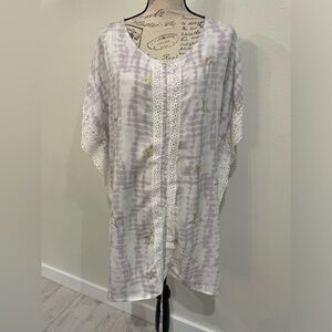 Surf Gypsy Purple and White Swim Coverup